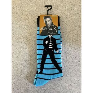 Official elvis Presley blue striped icon crew socks US 7-12 unisex men’s women’s